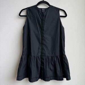 Barneys New York Made In Italy Black 100% Cotton Sleeveless Blouse Size 36 Small